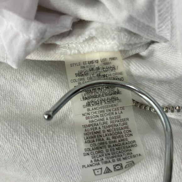 Ellie Tahari SZ 12 Classic Fit Jeans Relaxed Straight Leg Pockets Mid-Rise White - Picture 9 of 11